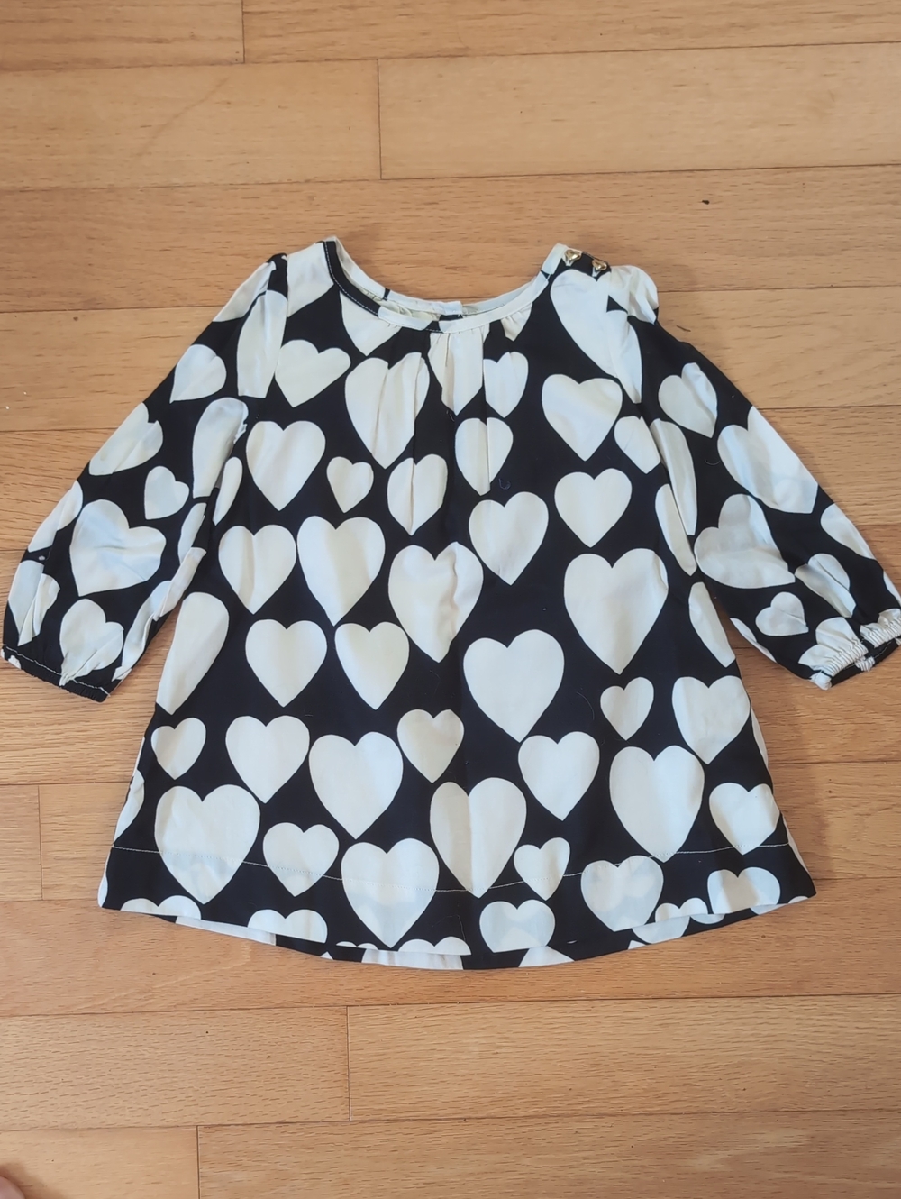Baby GAP Black & White Heart Print Dress 18-24m